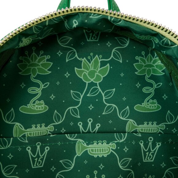 Loungefly Tiana Exclusive Shiny Series Iridescent Cosplay Backpack & Wallet NWT